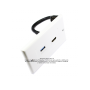 Placa Tapa Decora HDMI 4k pigtail + USB 3.0 en ABS